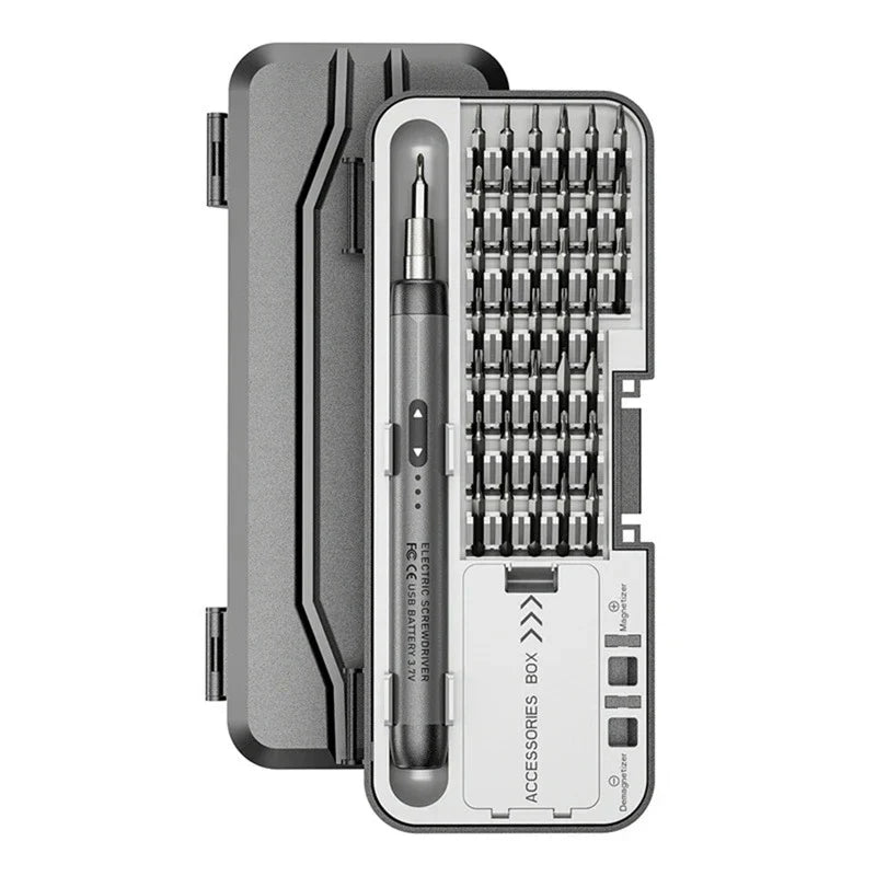 Cordless Electric Precision Screwdriver Set with LED Light - Magnetic S2 Bits for Phone, Laptop & Electronics Repair, Rechargeable USB-C