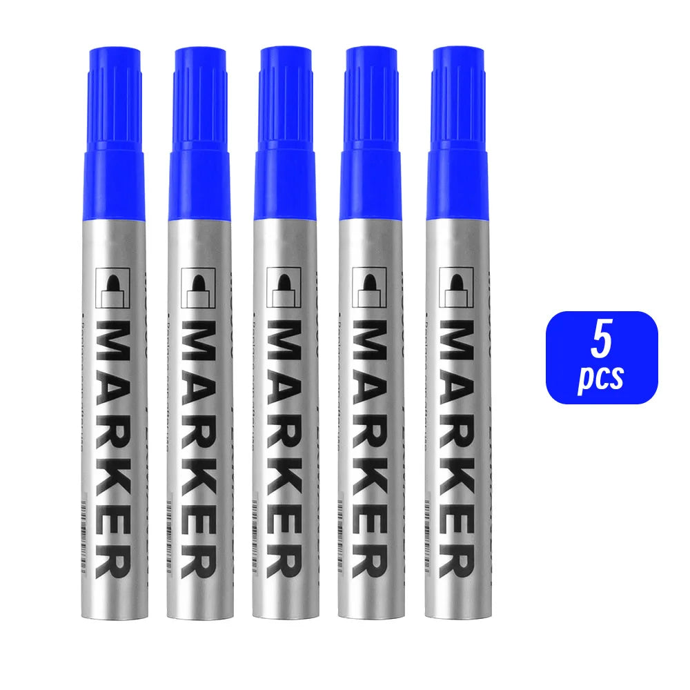 Waterproof Black Permanent Paint Marker - Quick-Dry Oil-Based Pen for Tires, Metal & Glass