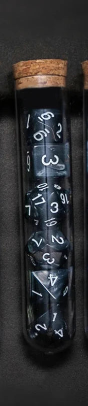 Transparent 7-Piece Polyhedral RPG Dice Set – D&D & Call of Cthulhu Tabletop Dice, Potion Flask Style