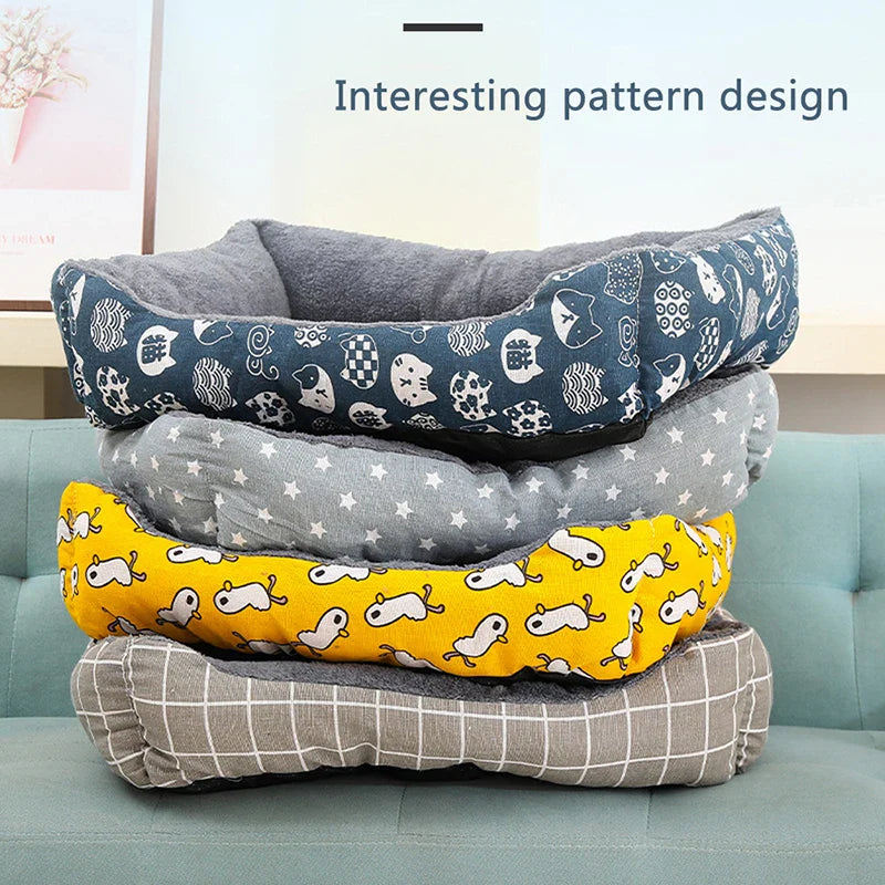 Plush Winter Pet Bed for Dogs & Cats - Thickened Breathable Dog Sofa with Non-Slip Bottom, Multiple Sizes S-XXXL