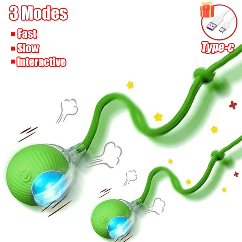 Rechargeable Interactive Cat Ball with Tail 1-3 Pack Automatic Rolling Pet Toy Imitates Mouse