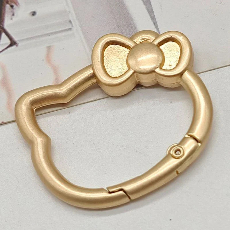 Kawaii Anime Cat Metal Carabiner Keyring Clip Open Spring Clasp Keychain Bag Charm DIY Pendant