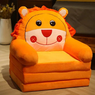 Foldable Kids Cartoon Sofa Bed — Plush Toddler & Baby Seat, Princess Nap Cushion