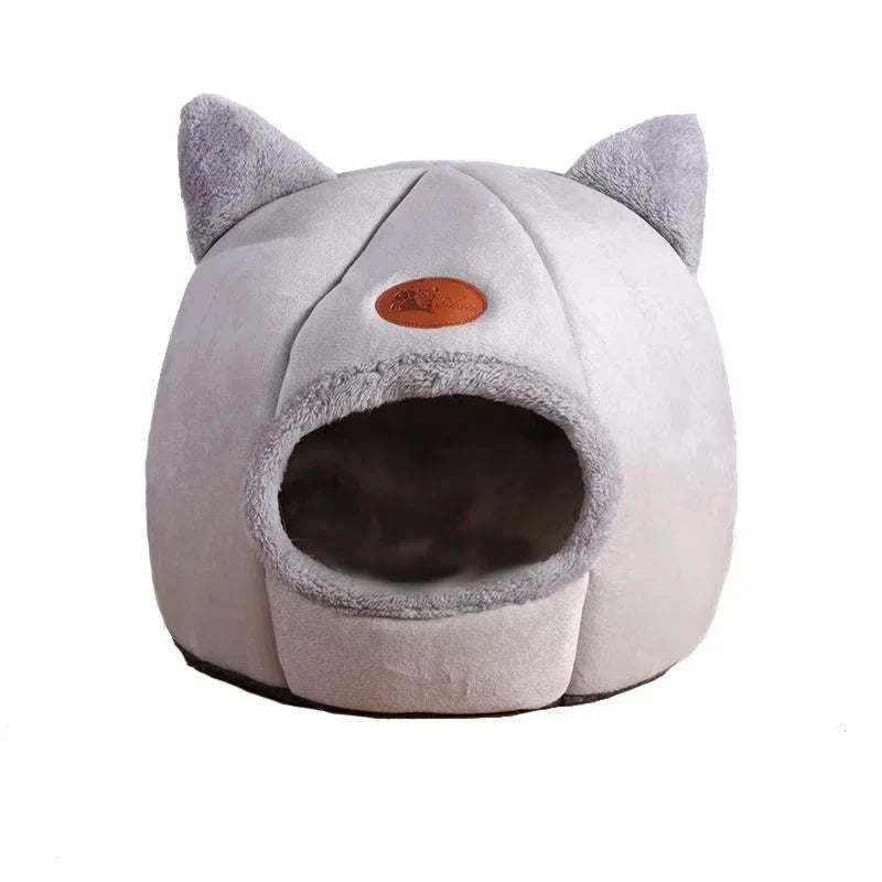 Cozy Cat Cave Bed for Cats & Small Dogs, Removable Cushion, Non-Slip Bottom — M/L/XL (33–39 cm / 13–15.4 in)