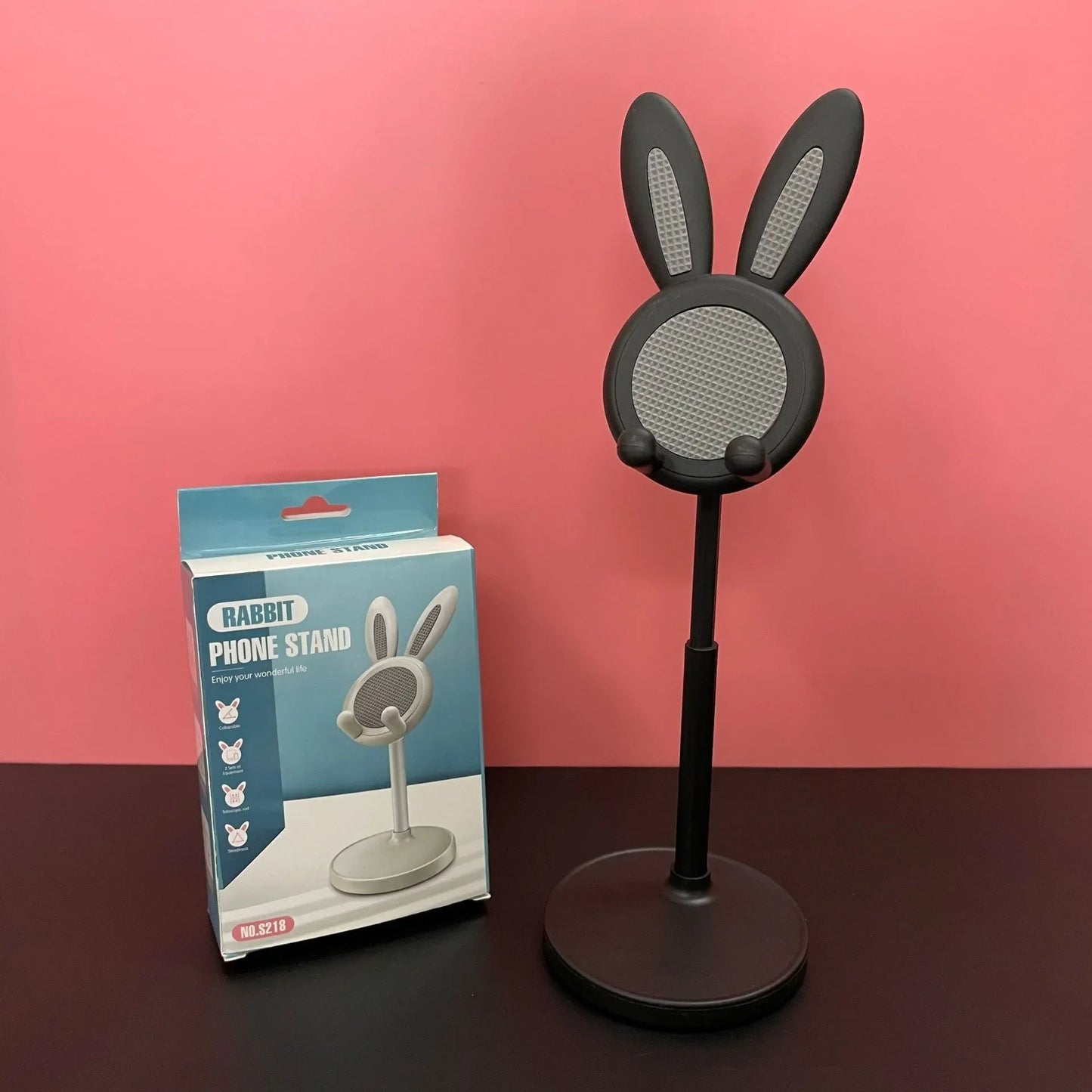 Cute Cartoon Bunny Adjustable Desktop Phone and Tablet Stand, Universal Smartphone Holder