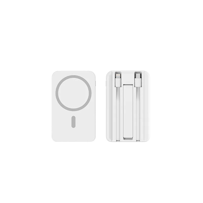 3-in-1 20,000mAh Magnetic Wireless Power Bank with Built-In Cable, USB-C PD 10W Portable Charger