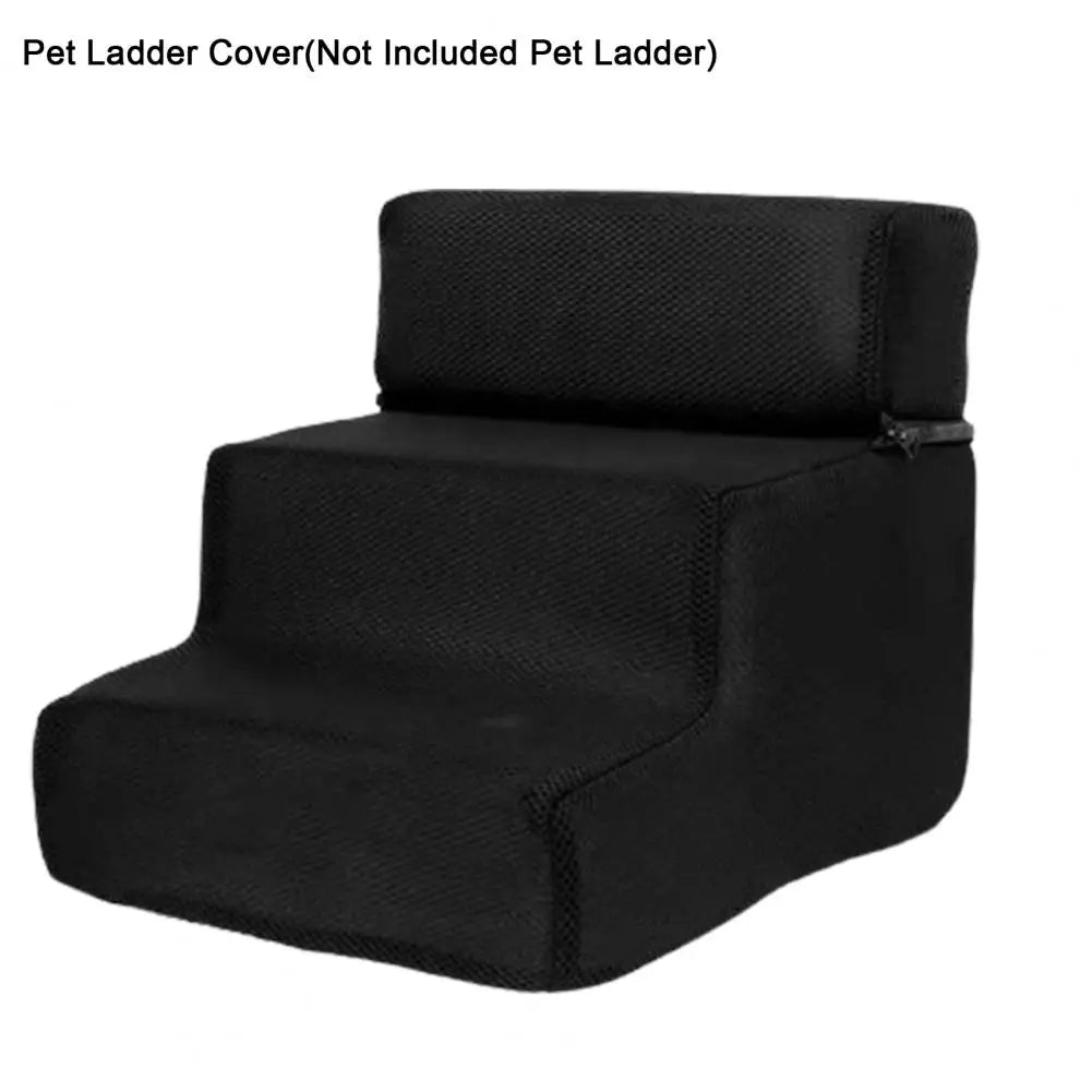 Detachable 3-Step Pet Stair Cover - Anti-Slip Faux Leather & Mesh Ramp Case, 11.8 x 11.8 x 13.8 in / 30 x 30 x 35 cm