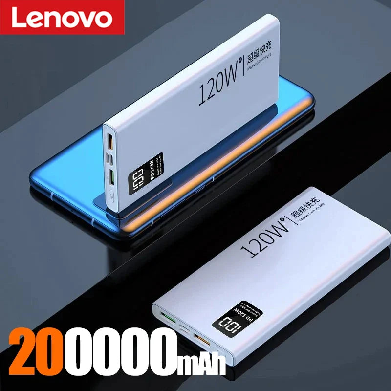 120W High-Capacity Power Bank (50,000/100,000/200,000mAh) Portable Fast Charger USB-C PD & USB-A with Digital Display