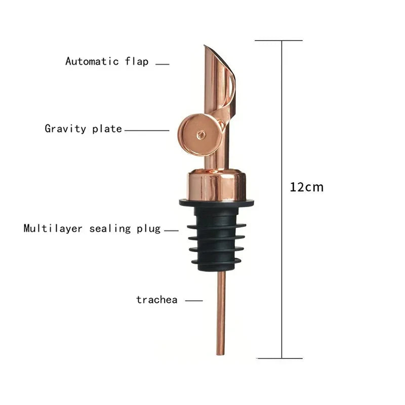 304 Stainless Steel Oil & Vinegar Pourer Spout — Auto-Open Bottle Stopper for Olive Oil, Wine & Liquor