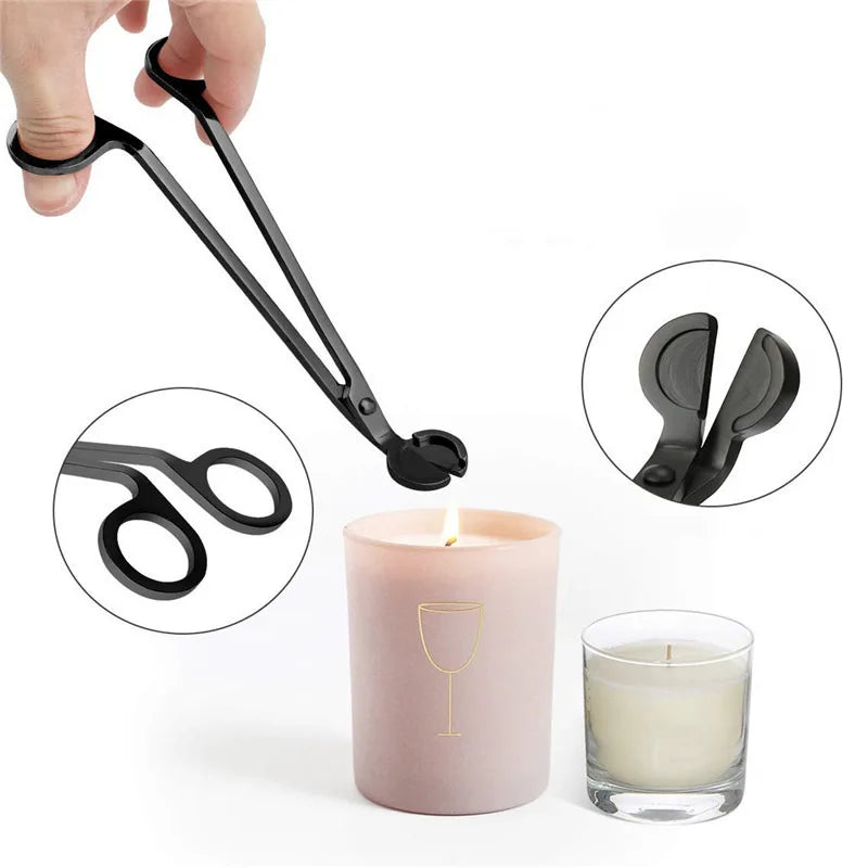 3-Pack Candle Wick Trimmer, Snuffer and Wick Hook Set Stainless Steel Portable Candle Accessories