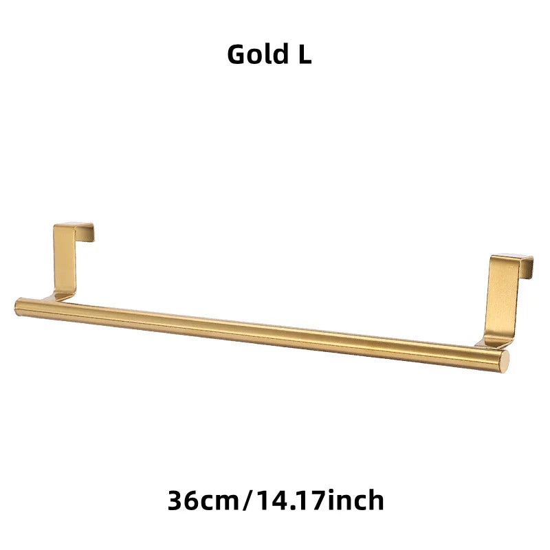 Over-Door Stainless Steel Towel Rack – Hanging Towel Bar for Bathroom & Kitchen Cabinets, 23.5 x 6.2 cm (9.25 x 2.44 in) or 36 x 6.2 cm (14.17 x 2.44 in), 1/2-Pack