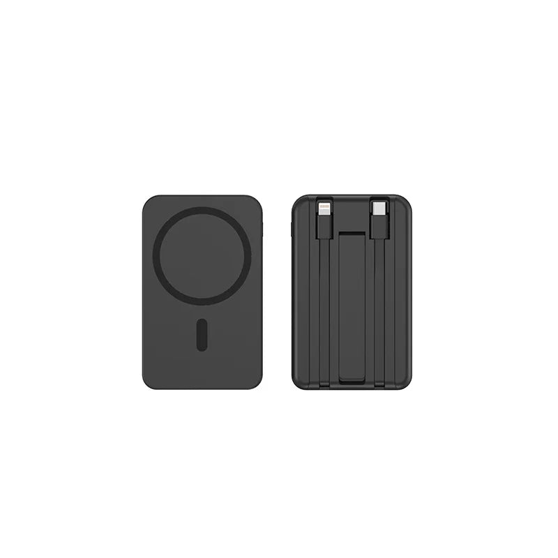 3-in-1 20,000mAh Magnetic Wireless Power Bank with Built-In Cable, USB-C PD 10W Portable Charger