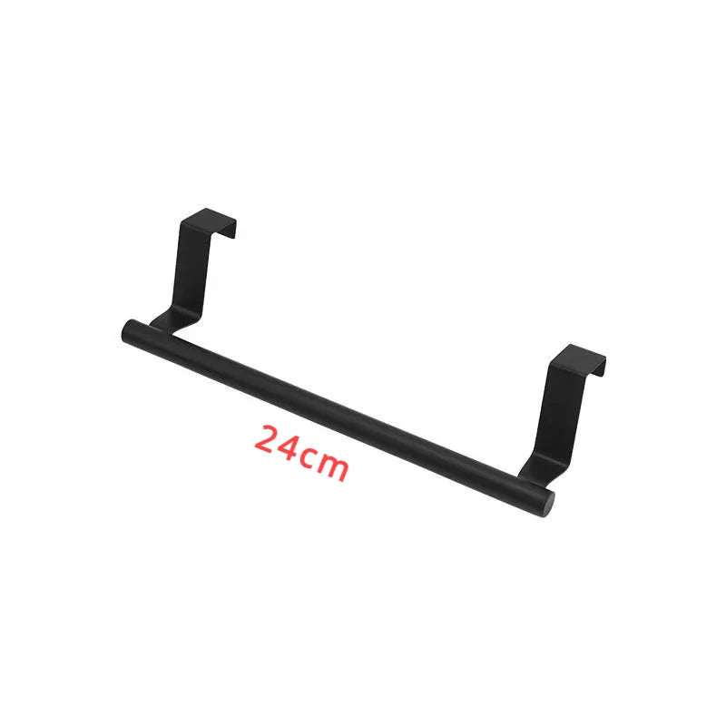Stainless Steel Over-Cabinet Towel Rack - No-Drill Over-Door Towel Bar Holder for Kitchen & Bathroom, 24×7 cm (9.4×2.8 in) & 36×7 cm (14.2×2.8 in)