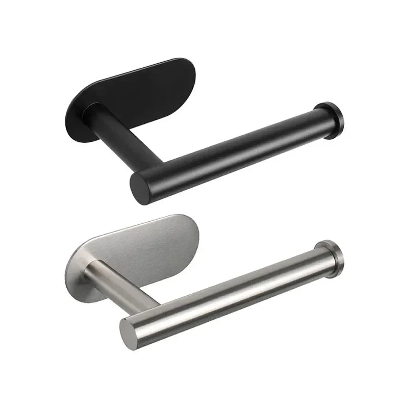 No-Drill SUS304 Stainless Steel Toilet Paper Holder – Self-Adhesive Wall-Mount Tissue Roll Dispenser for Bathroom & Kitchen