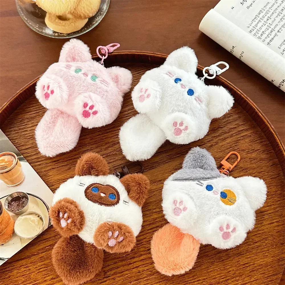 Plush Cat Keychain Bag Charm – Cute Cat Doll Pendant for Backpack, Purse and Car Mirror, Gift for Girls & Couples