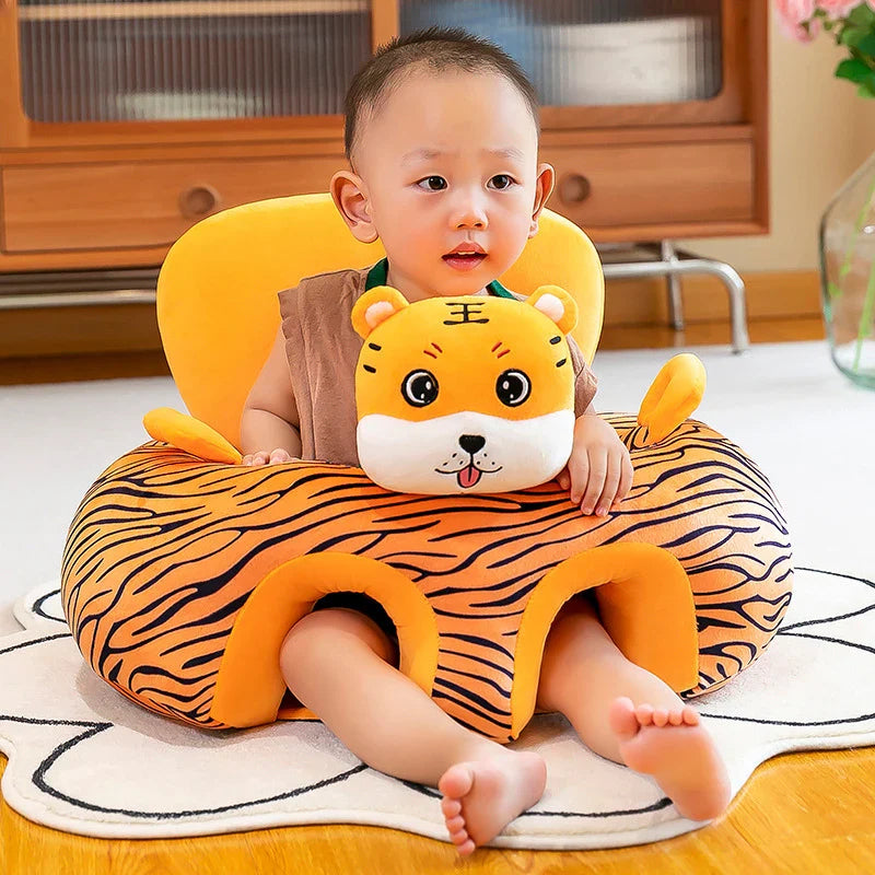 Plush Baby Seat Cover 55 x 55 x 40 cm (21.7 x 21.7 x 15.7 in) Cartoon Toddler Learn-to-Sit Support Chair Cover (No Filling)