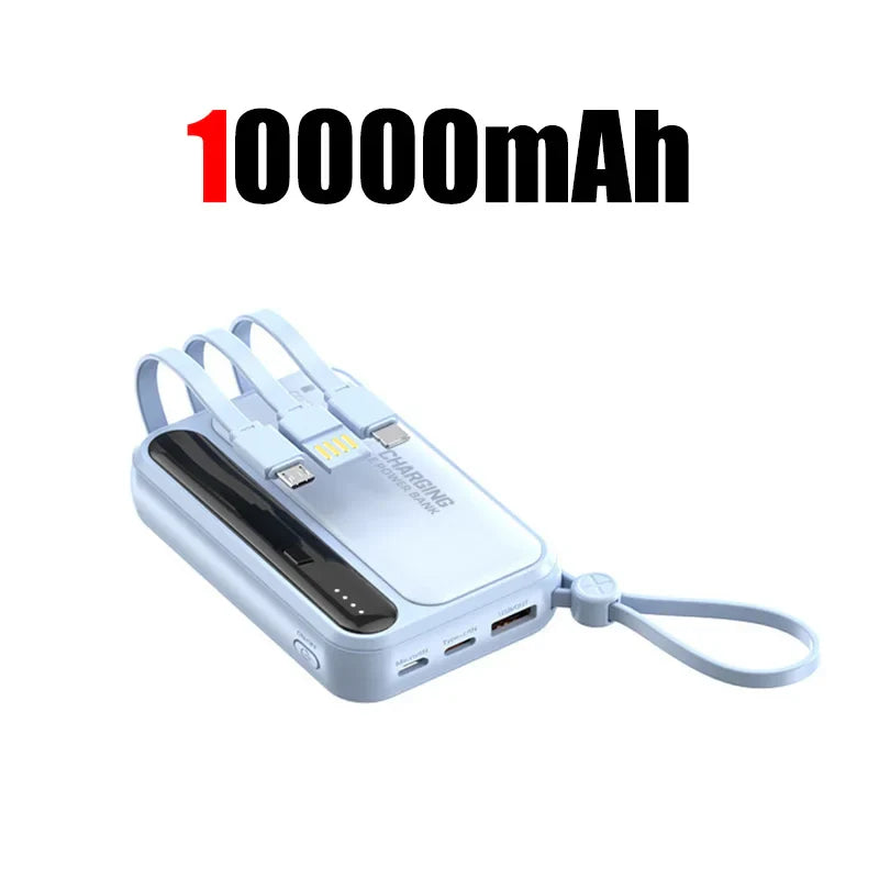 50000mAh 4-in-1 Power Bank Built-in Cables, 120W Fast Charging Digital Display & LED Light