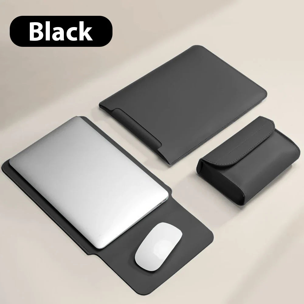 Waterproof PU Laptop Sleeve 11–16 Inch (26–40 cm) Convertible Mouse Pad | Thin Lightweight Notebook & Tablet Sleeve