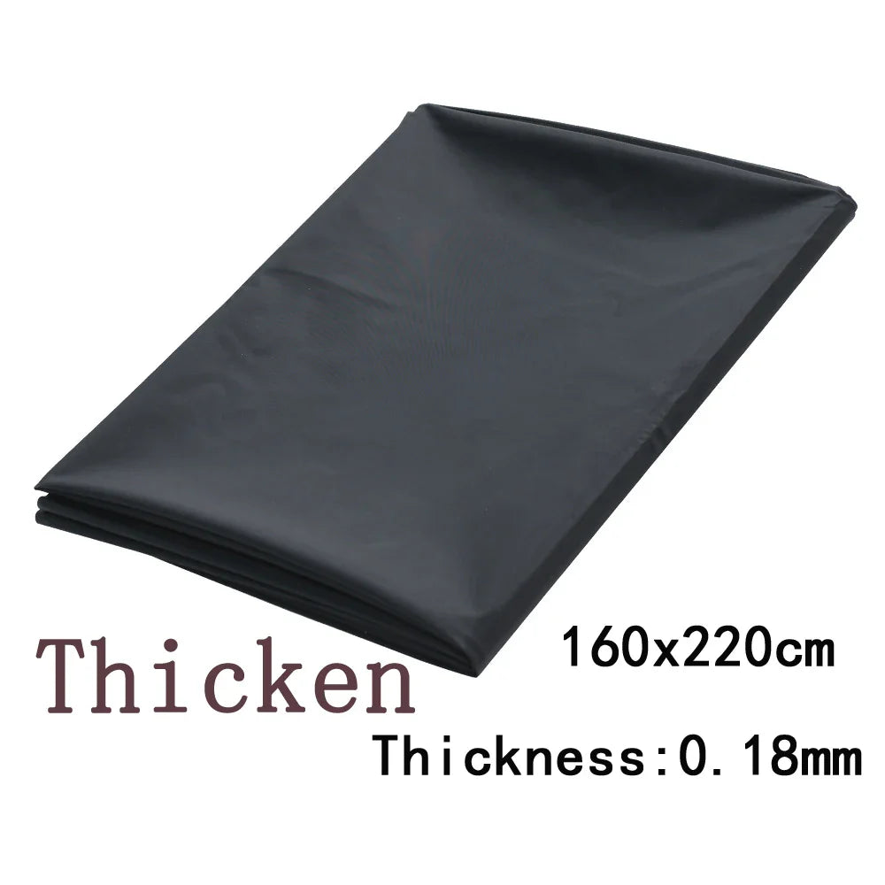 Black Waterproof PVC Bed Sheet – Oil-Resistant Thick Mattress Protector Fits 1.2 / 1.5 / 1.8 / 2.0 m Beds (220×130 / 220×160 / 220×200 cm | 86.6×51.2 / 86.6×63.0 / 86.6×78.7 in)