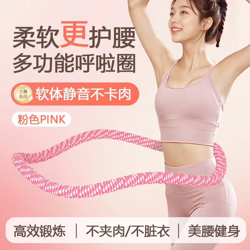 Weighted Soft-Padded Hula Hoop for Women - Waist Slimming & Core Workout, Home Fitness Hoop