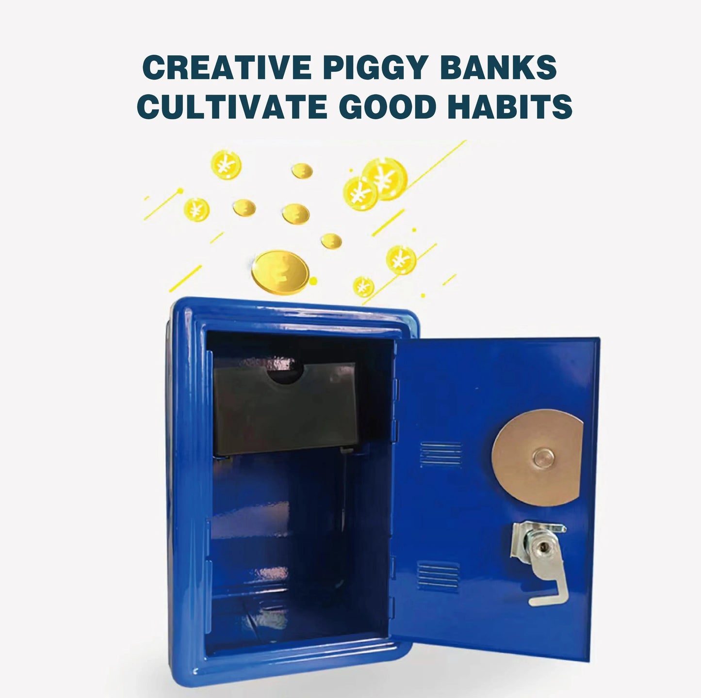 Mini Vertical Metal Safe Piggy Bank Desktop & Car Key Lock Box