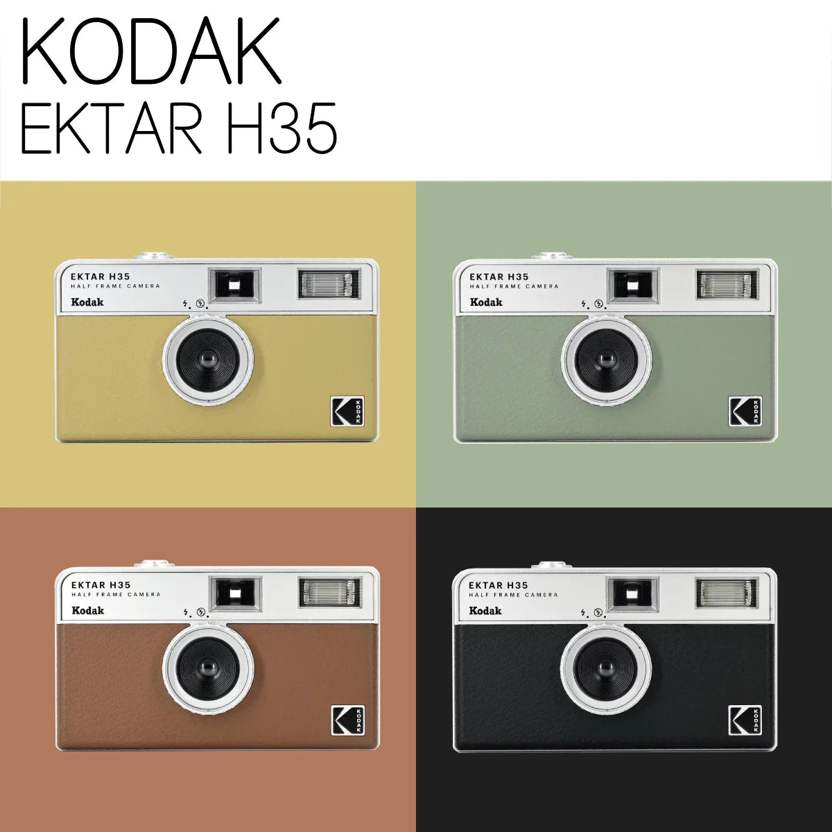Half-Frame 35mm Film Camera with Built-In Flash – Pocket Compact Film Camera, 2x Exposures, 4 Colors