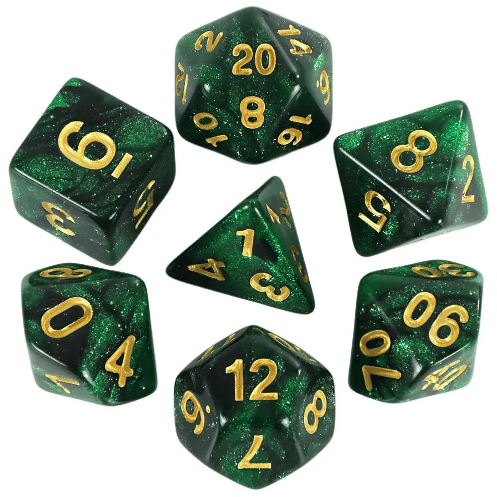 7-Piece Galaxy Polyhedral Dice Set for DnD & RPGs – Colorful Universe Effect (D4-D20)