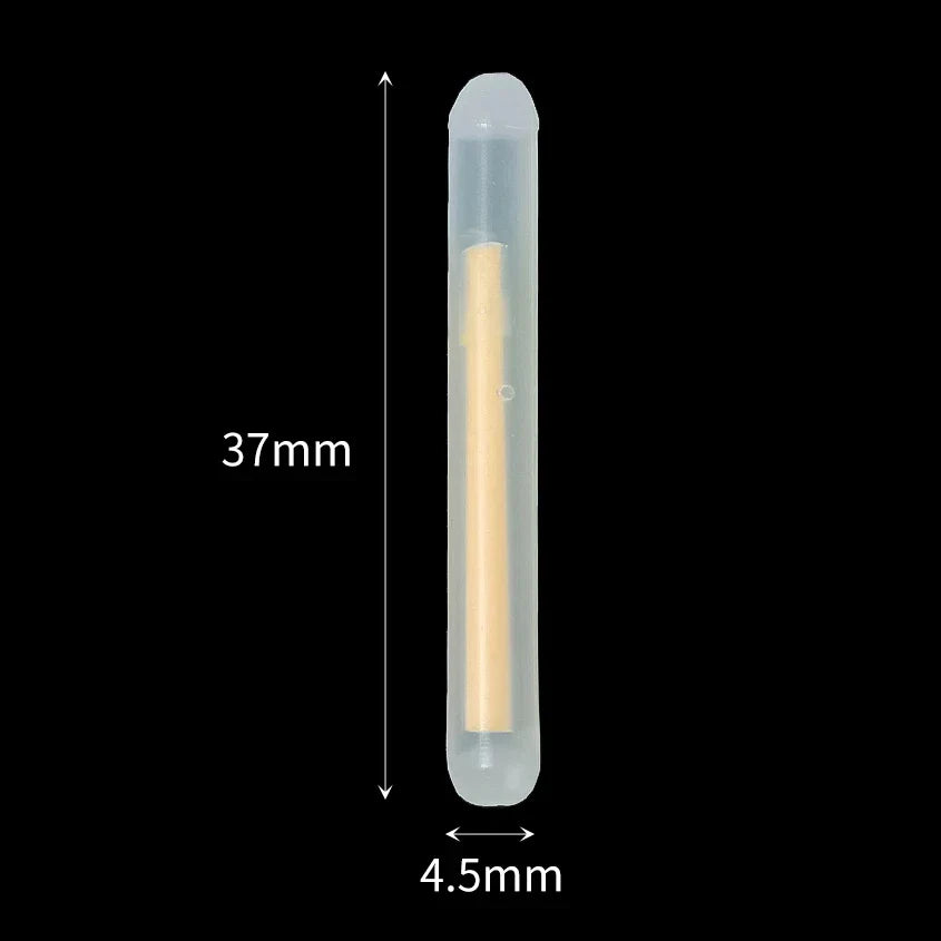 50/100-Pack Fluorescent Firefly Fishing Rod Lights – Glow Night Float Lights, Sizes 2.2–4.5mm (0.09–0.18 in)