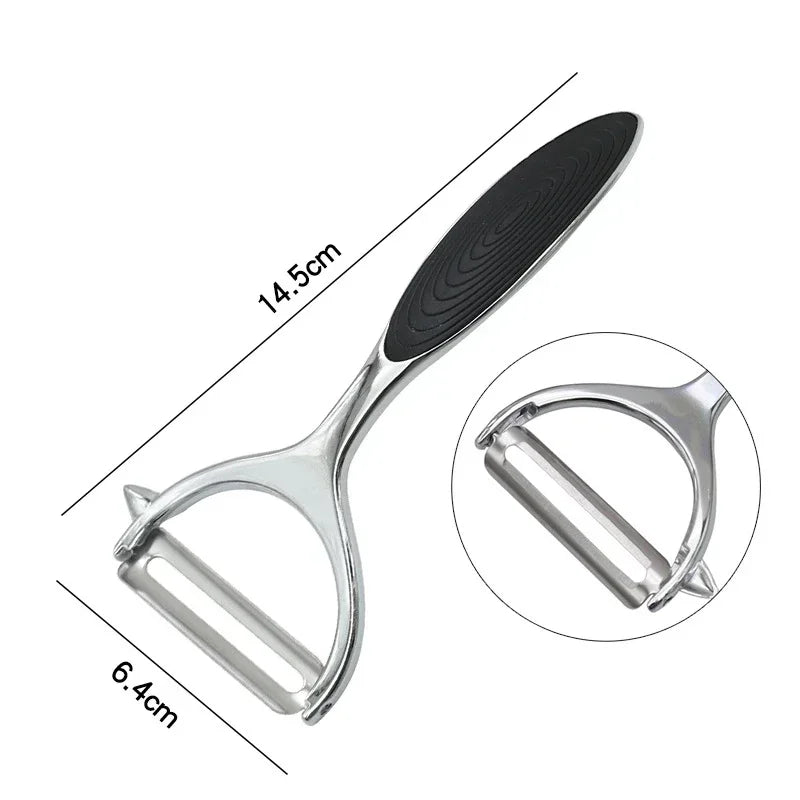 Stainless Steel Vegetable Peeler – Multi-Function Julienne, Serrated & Straight Blades for Potatoes, Carrots & Fruit
