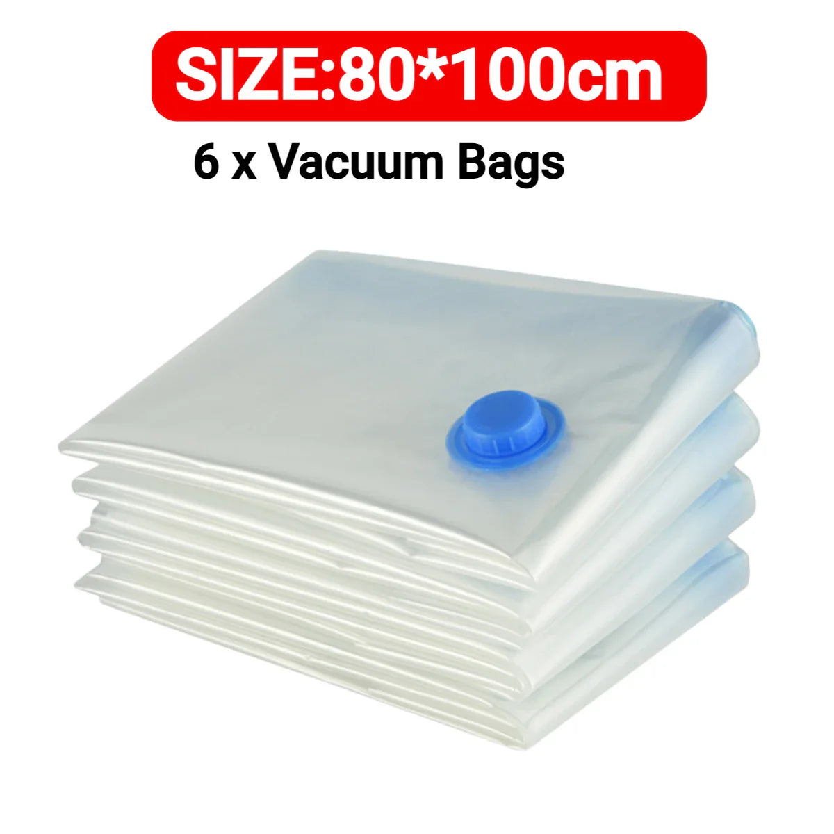 Reusable Vacuum Storage Bags — 7 Sizes, Space-Saving Clothes & Blanket Organizer (Works with Hand Pump or Vacuum Cleaner)