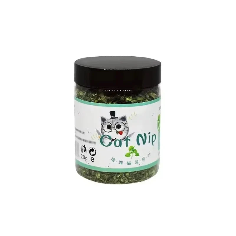Organic Catnip Powder with Mint - 100% Natural Catnip for Cats, Interactive Cat Toy & Dental Chew