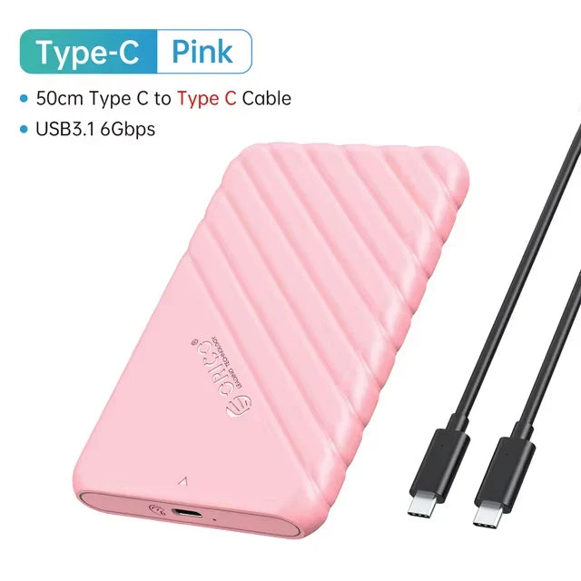 2.5-Inch SATA to USB 3.0 and Type-C External HDD Enclosure — Fits 7-9.5mm SSD/HDD, Up to 6TB, 5Gbps/6Gbps