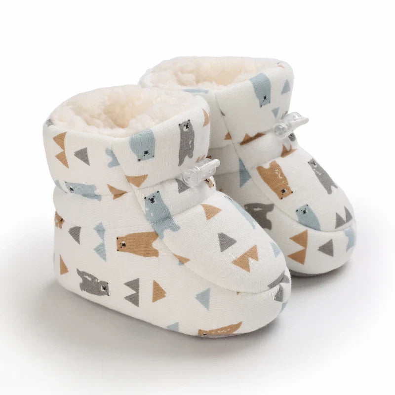 Winter Baby Boots Cartoon Soft-Sole Anti-Slip Warm Toddler Walking Booties for Boys & Girls
