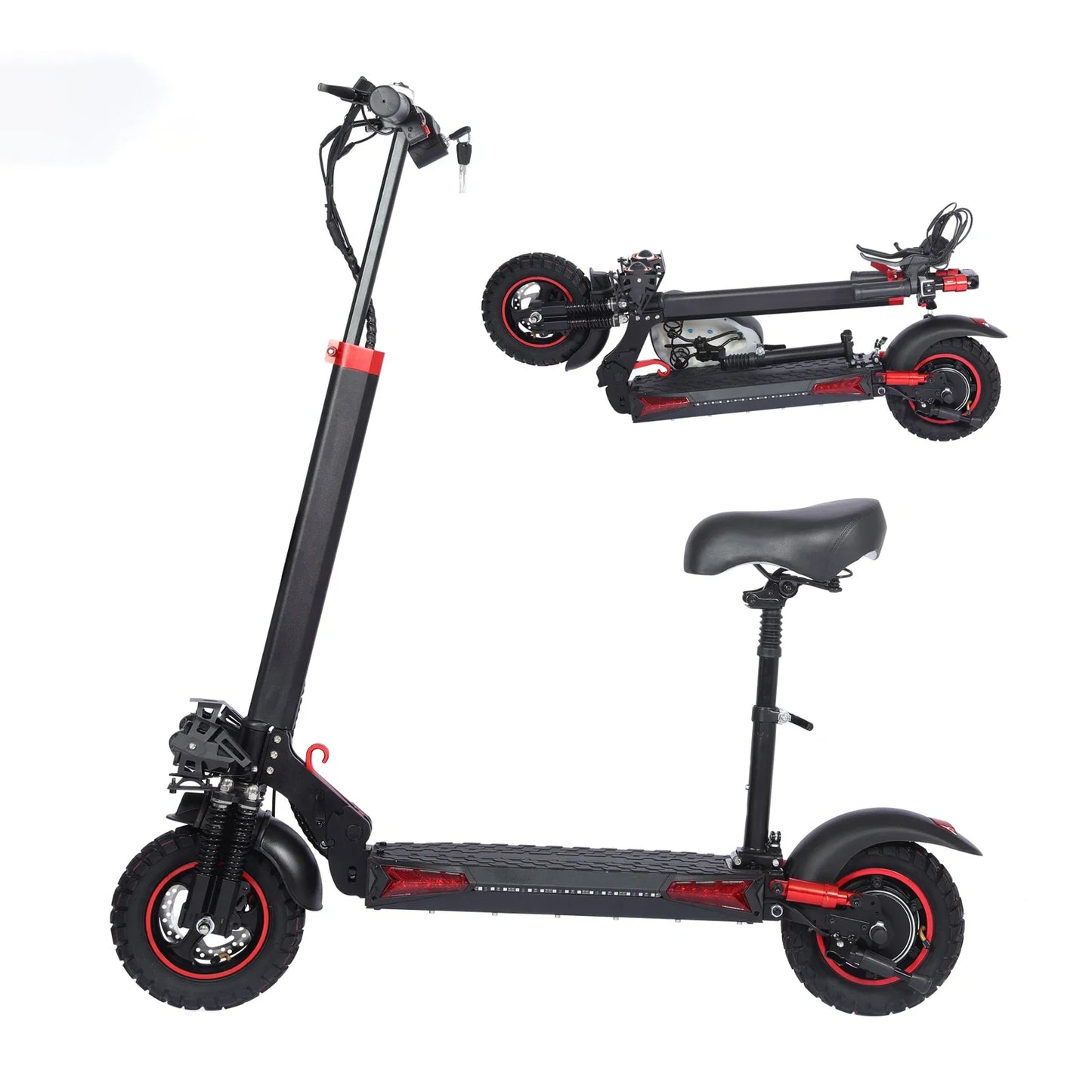 1200W Off-Road Electric Scooter with Seat – Foldable 48V Commuter E-Scooter, 11-Inch Off-Road Tires, Up to 40–60 km Range