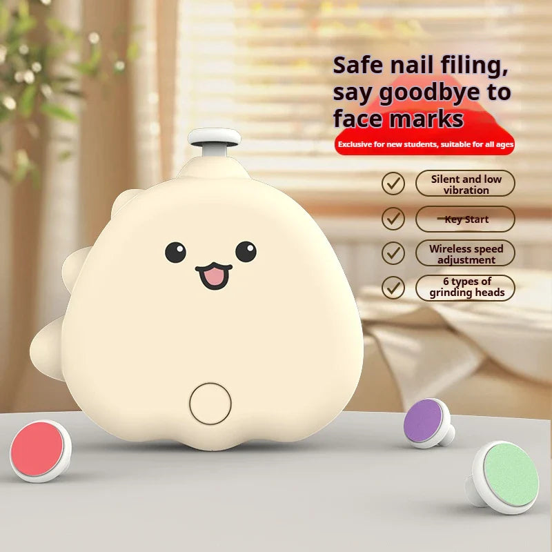 Rechargeable Newborn Electric Nail Clipper & Baby Nail Grinder Set - Anti-Clamp Scissors, Cartoon Design