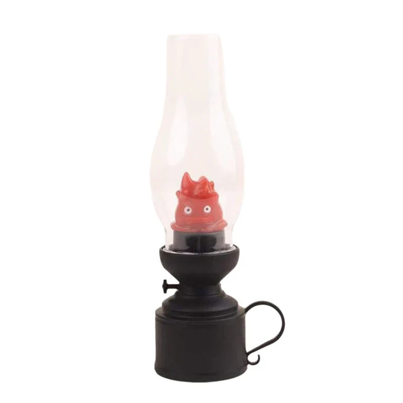 Calcifer Flameless LED Night Light Cartoon Kerosene Lamp Retro Decorative Bedside Candle