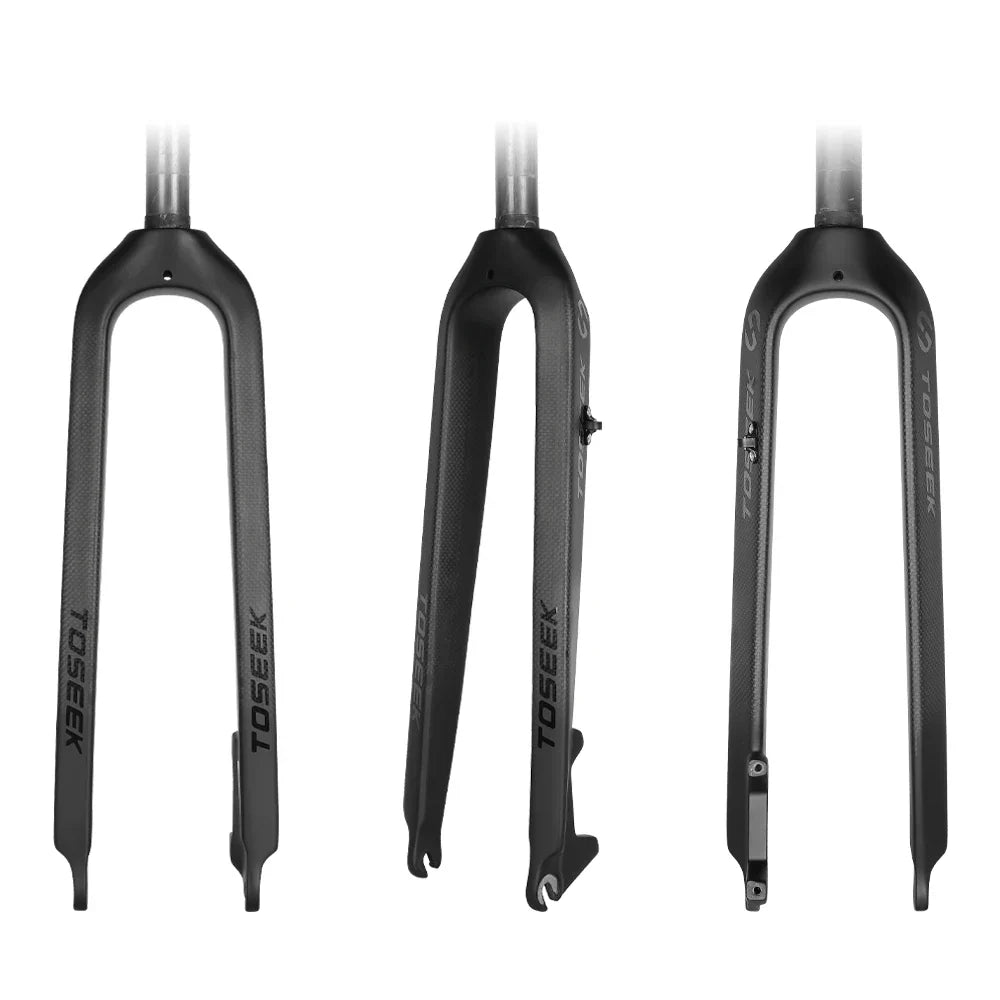 MTB Full Carbon Fiber Rigid Front Fork – 26/27.5/29 in, 28.6/31.8 mm Steerer, 560g (19.8 oz) Lightweight for Disc Brakes