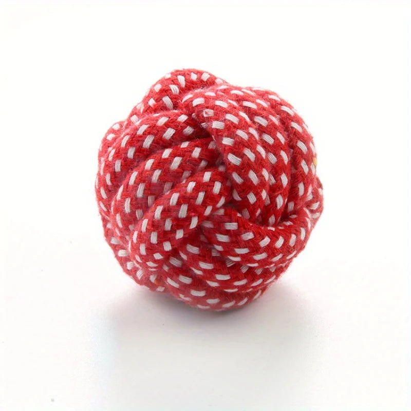Candy-Colored Cotton Rope Ball Chew Toy for Dogs & Cats — Durable Tug & Fetch Pet Toy