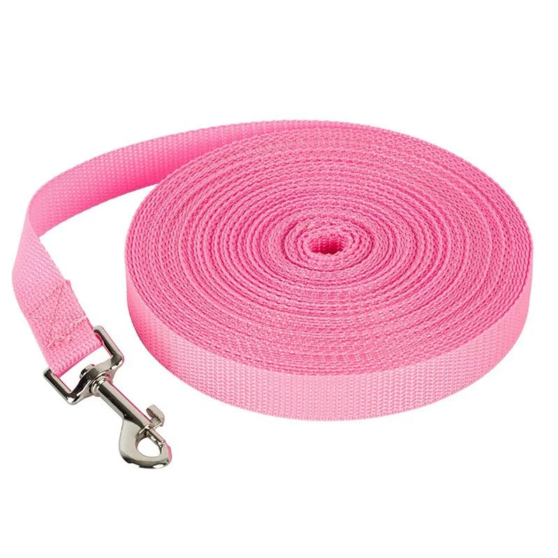 Nylon Long Dog Training Leash – Durable Quick-Release Long Line, 2 cm Wide, Multiple Lengths 4–66 ft (1.2–20 m) for Small to Large Dogs