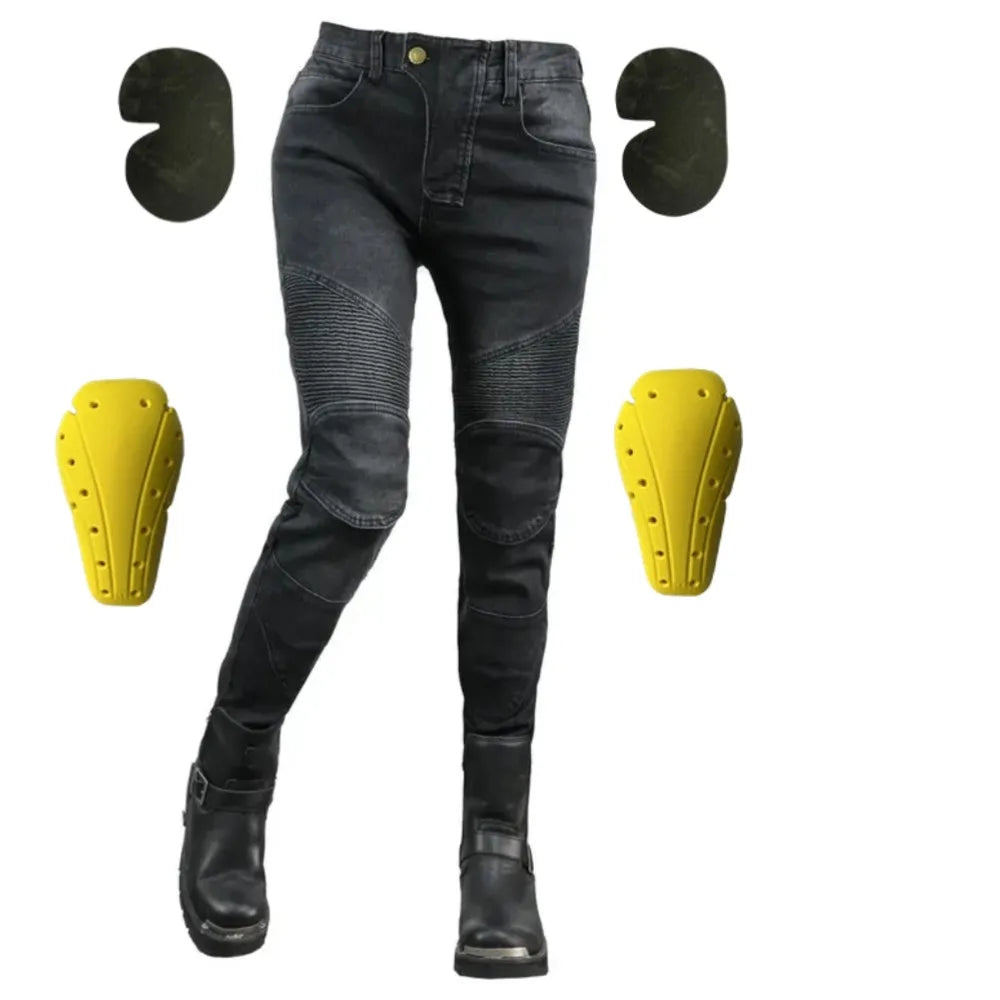 Women's Motorcycle Riding Jeans - Protective Moto Pants, Waterproof & Windproof Touring Trousers