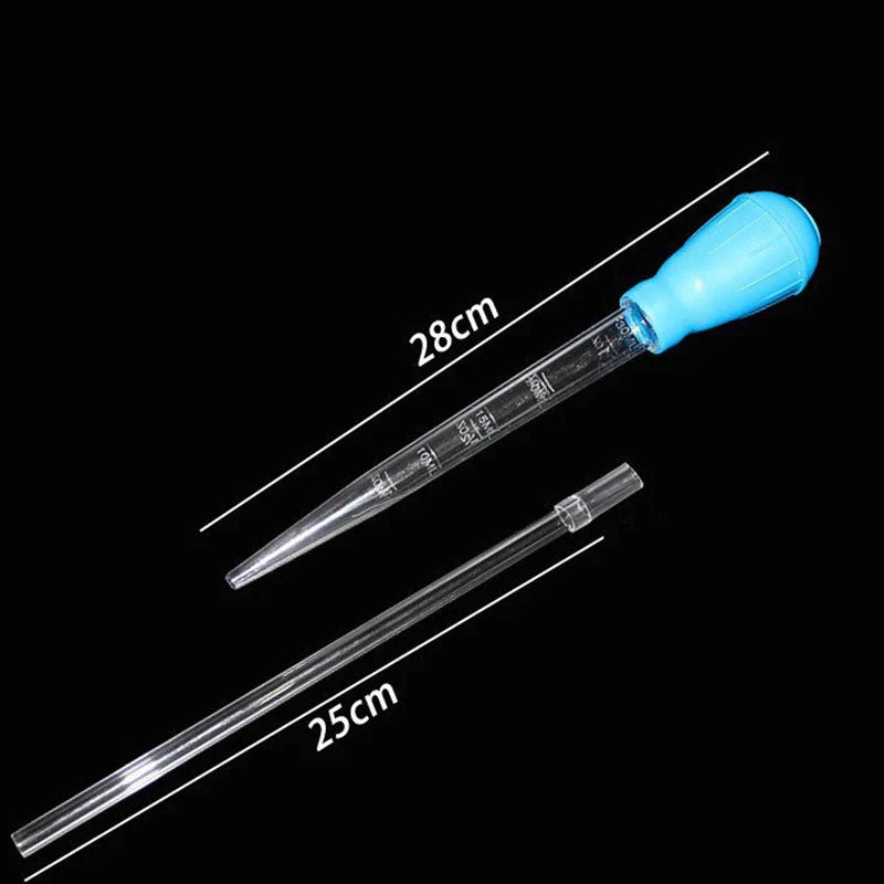 Extendable Aquarium Siphon Vacuum Cleaner — Fish Tank Gravel Cleaner & Water Changer with 30ml/50ml Reservoir and 26cm (10.2in) Extension