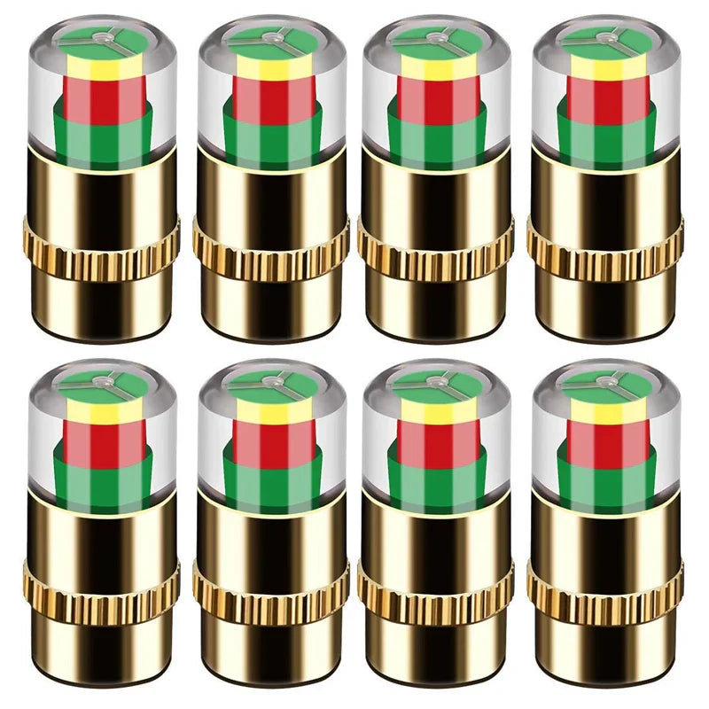 Tire Pressure Indicator Valve Caps for Car Motorcycle Bicycle (1/4/8 Pack)