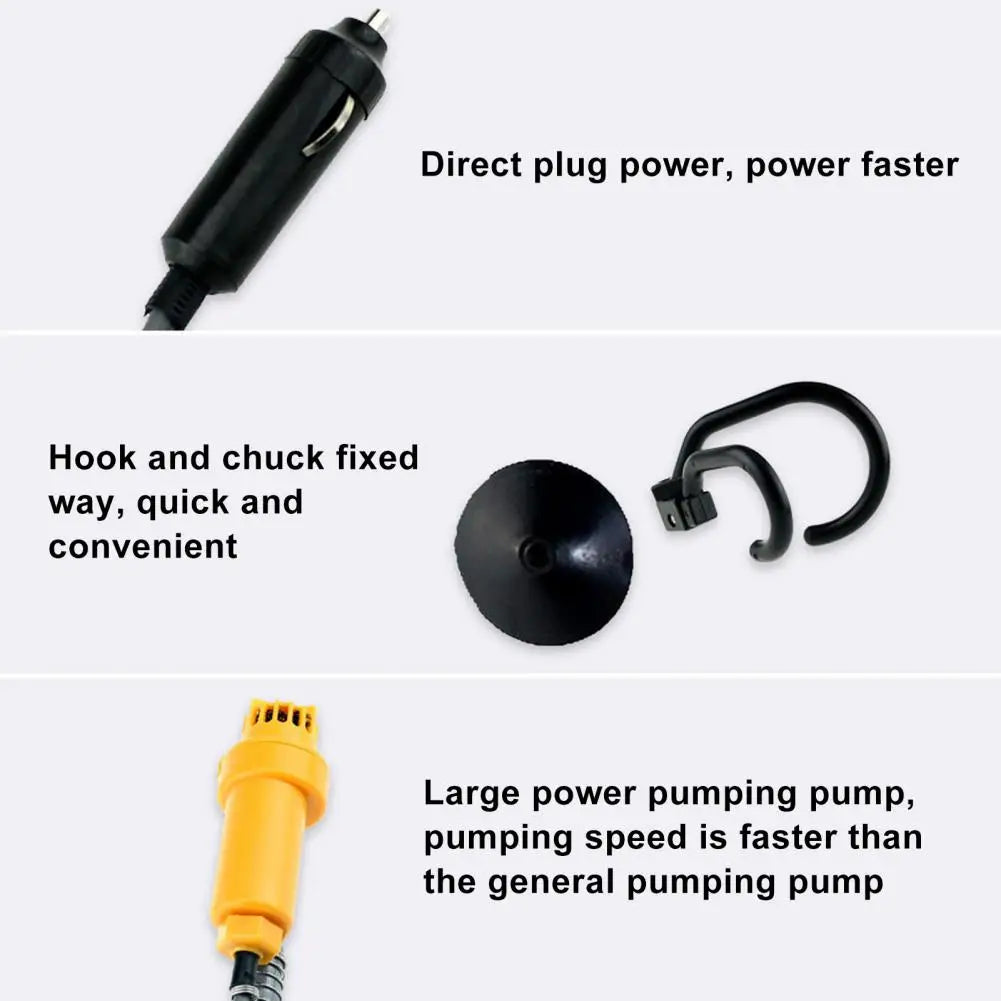 Portable Camping Shower Pump 12V-24V DC Brushless Motor Adjustable Flow 0–8 L/min Outdoor Shower Kit