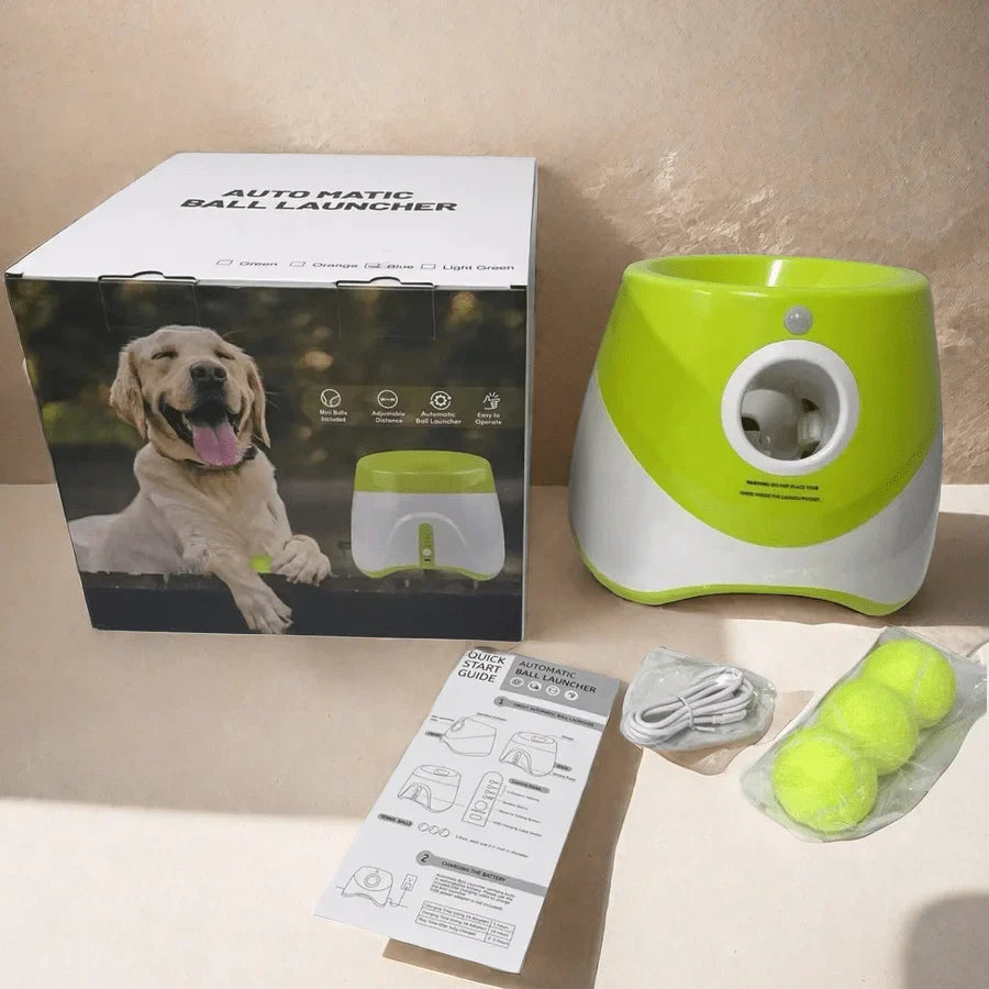 Automatic Dog Ball Launcher – Rechargeable USB Interactive Tennis Thrower, 5.8 cm Balls for Medium & Large Dogs
