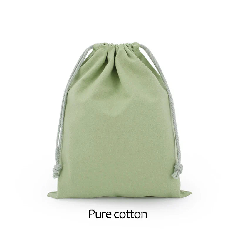 Cotton Drawstring Canvas Bags - White Reusable Gift & Storage Pouches for Candy, Jewelry, Travel and Home Organization