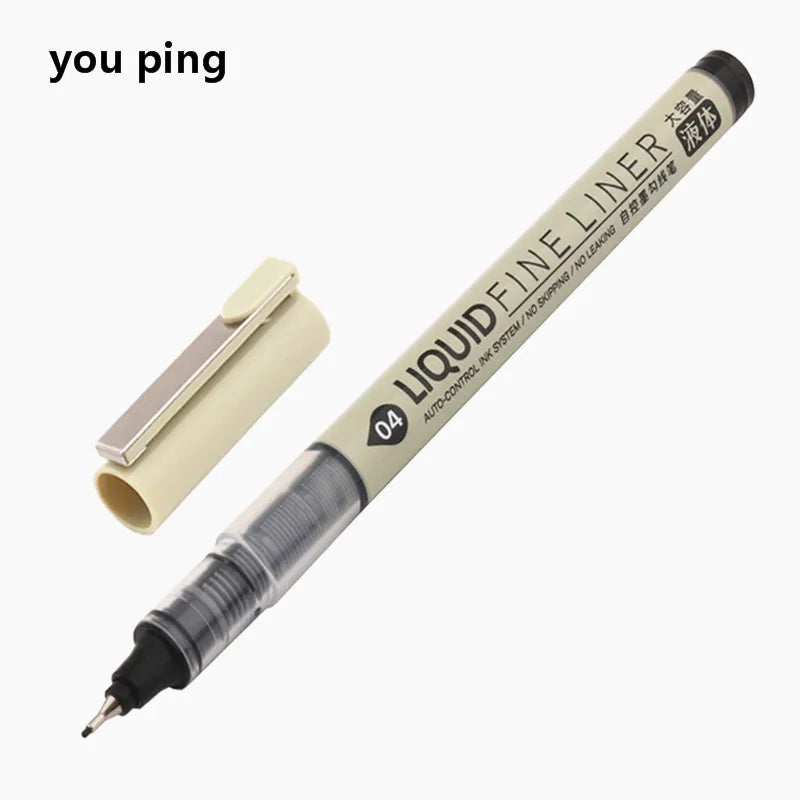 Big Capacity Waterproof Brush Pen Marker - Pigment Ink for Sketching, Comics & Calligraphy - Single
