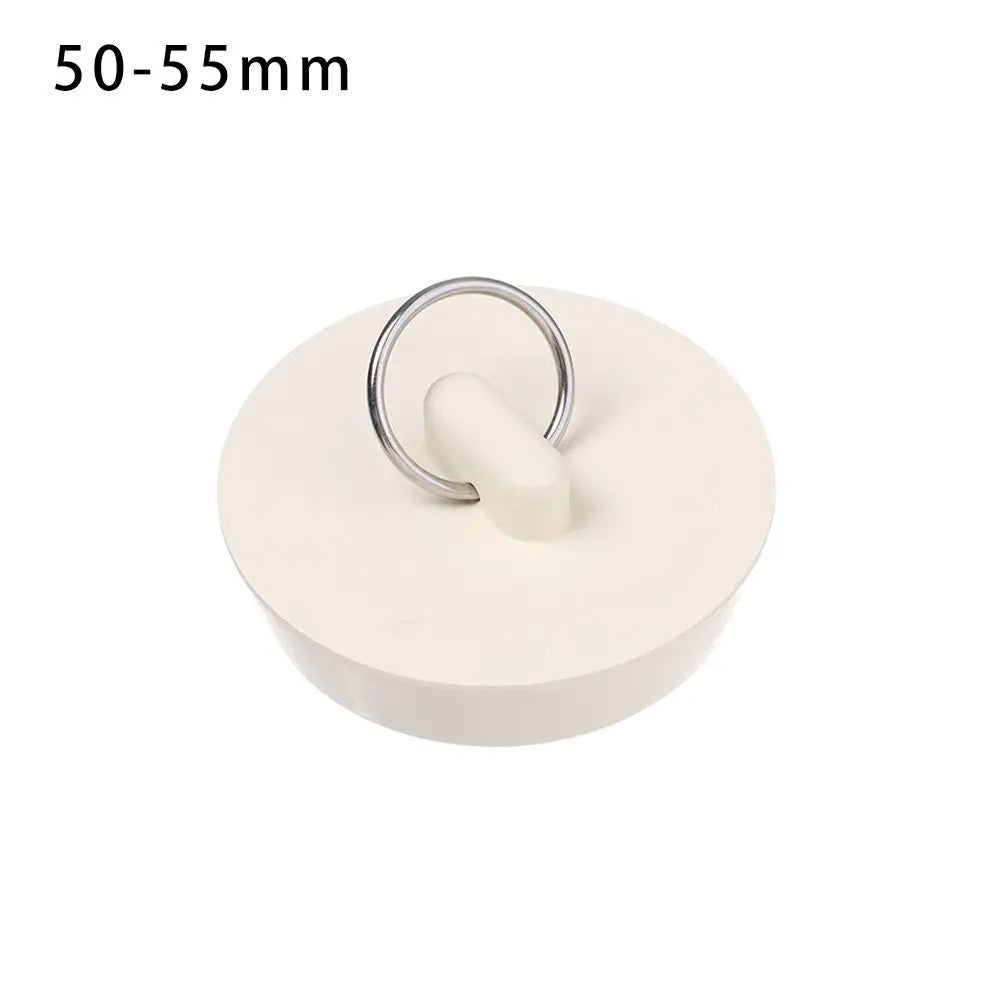 Universal Rubber Sink & Bathtub Drain Stopper Plug — Leakproof Floor Drain Strainer, White