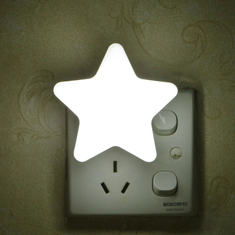 LED Star Night Light with EU/US Plug - Bedside Lamp for Bedroom, Nursery, Living Room & Corridor