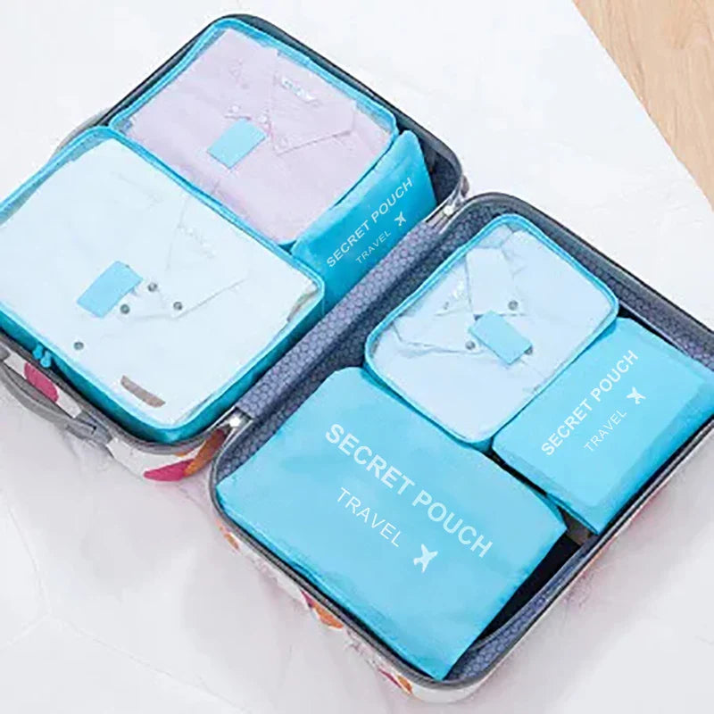 6-Piece Travel Packing Cubes Set – Waterproof Oxford Organizer for Women's Clothes & Underwear (Hand Washable)