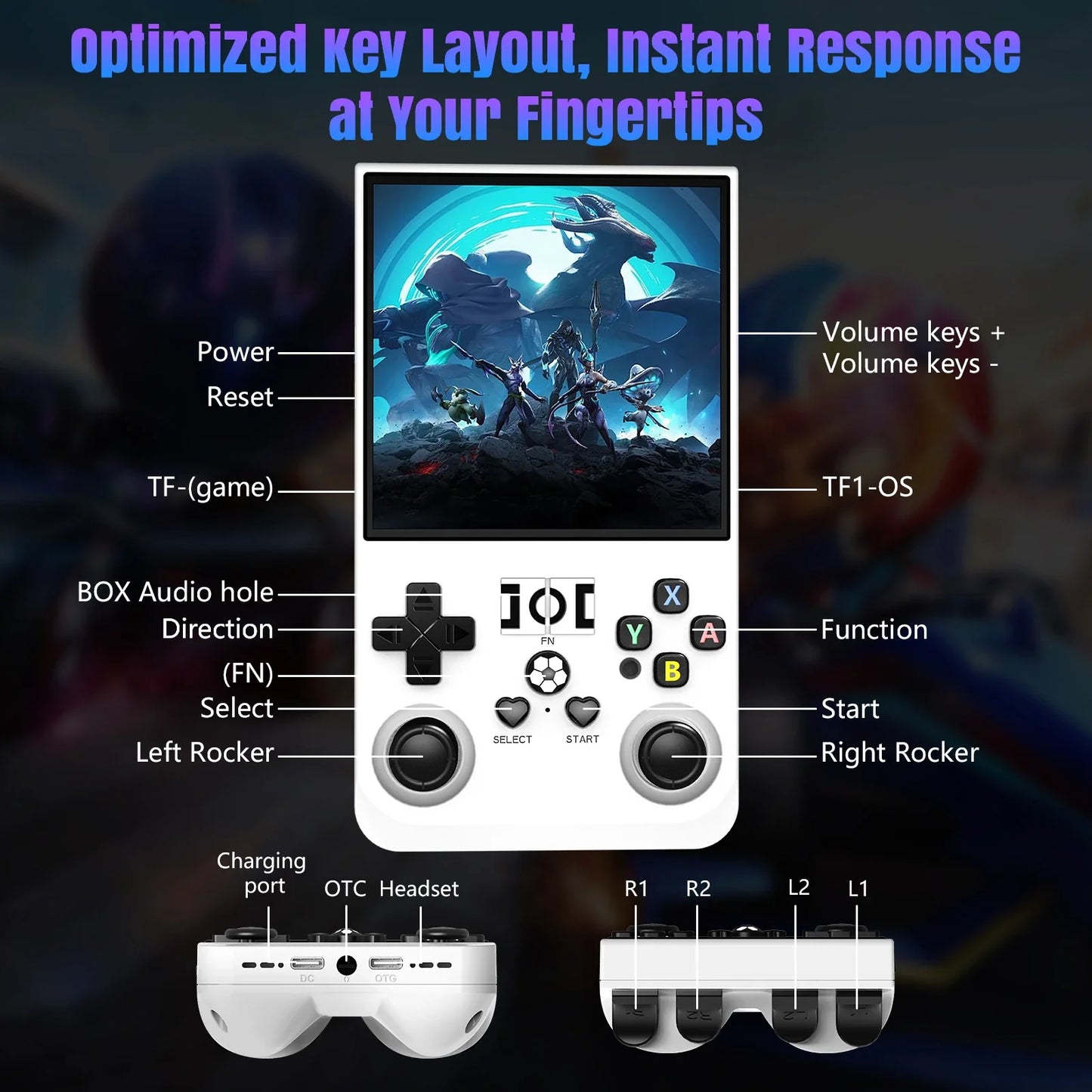 Retro Handheld Game Console 64/128GB, 18,000+ Classic Games, Portable Pocket 4.0" (10.2 cm) IPS Screen, 4000mAh Battery